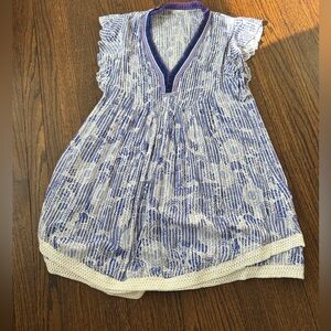 Poupette St. Barth Mini Dress / cover up. Blue/lavender/white. Worn twice.